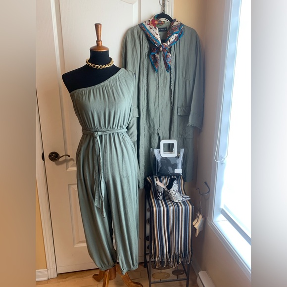 American Eagle Outfitters Dresses & Skirts - American Eagle One-Shoulder Jumpsuit linen